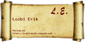 Loibl Erik névjegykártya